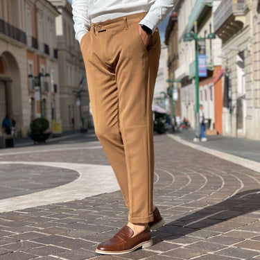 Pantalone Cammello con Bottone limited - FLAG STORE